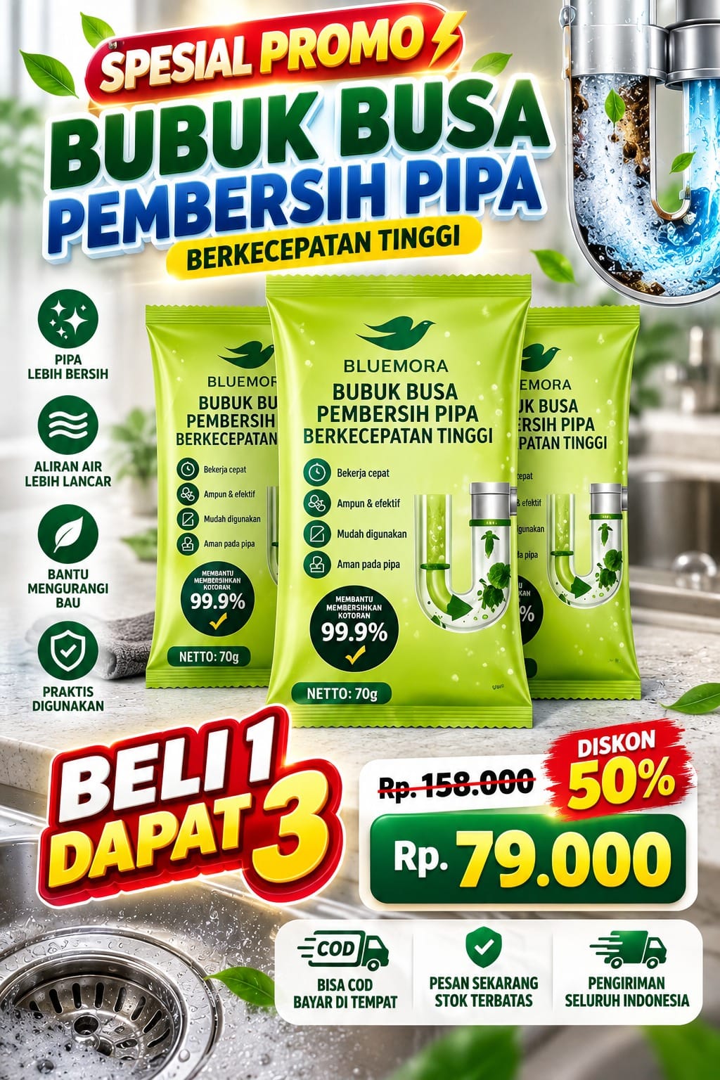 Bubuk Busa Pembersih Pipa Beli 1 Dapat 3 Dan Bisa COD | YT名 logo