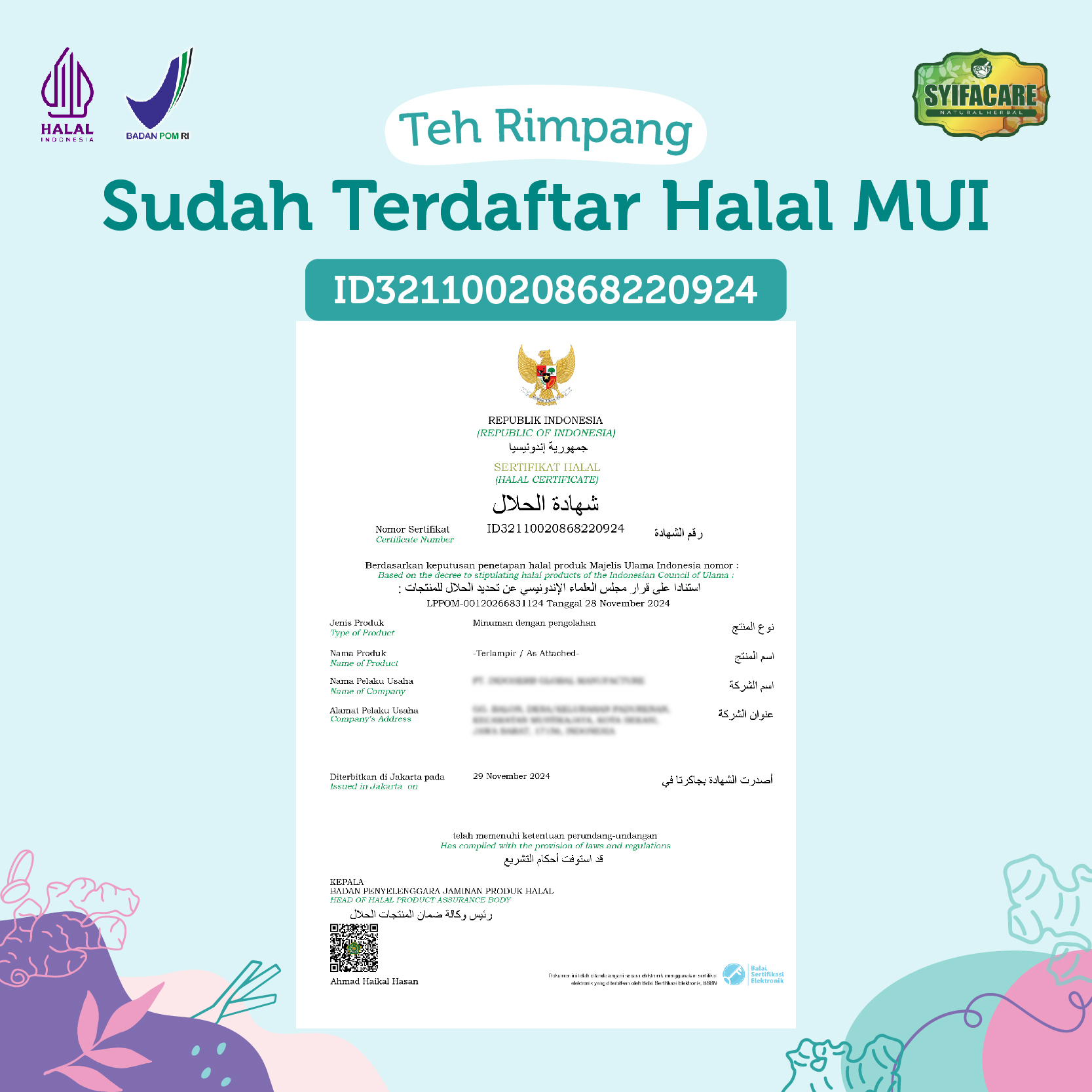 Teh Rimpang Syifacare
