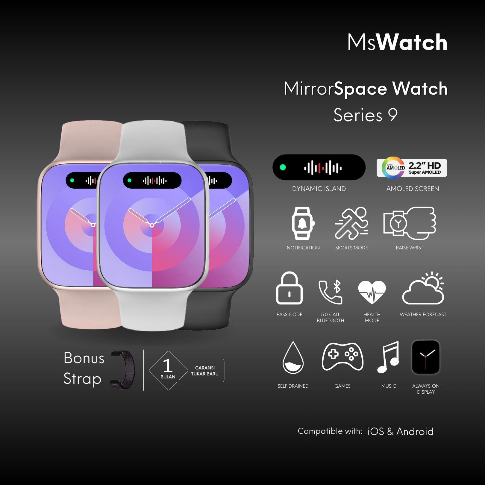 Ms Watch - MirrorSpace Series 9 with Dynamic Island - MirrorSpace