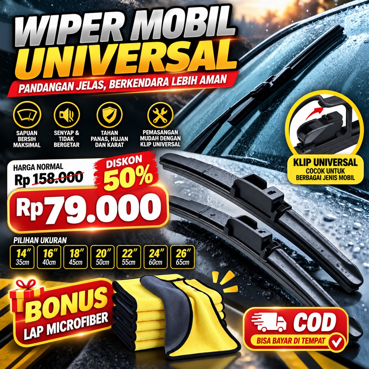 Wiper Mobil Universal Beli 1 Bonus Lap MIcrofiber Dan Potongan Ongkir | YT-SYH logo