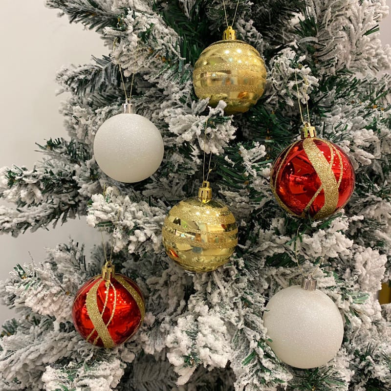 Hiasan Aksesoris Bola Natal Ornamen 24pcs ⚡