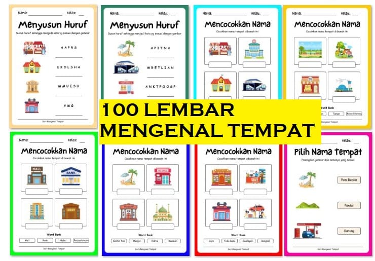 Worksheet Lembar Kerja Anak Usia 2-5 Tahun PAUD/TK/SD