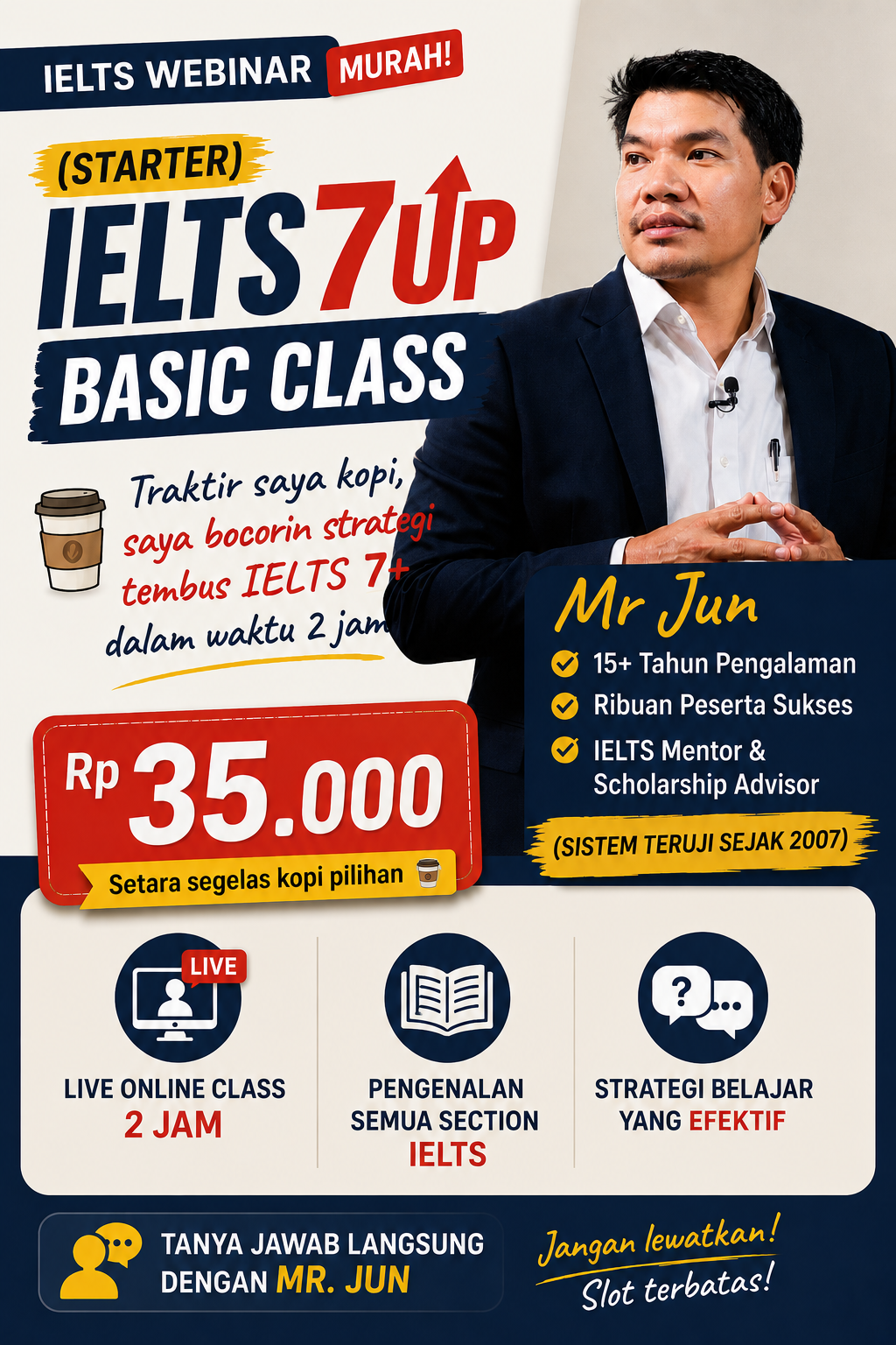 IELTS7UP - Basic Class >>2 jam tembus skor ielts 7 logo