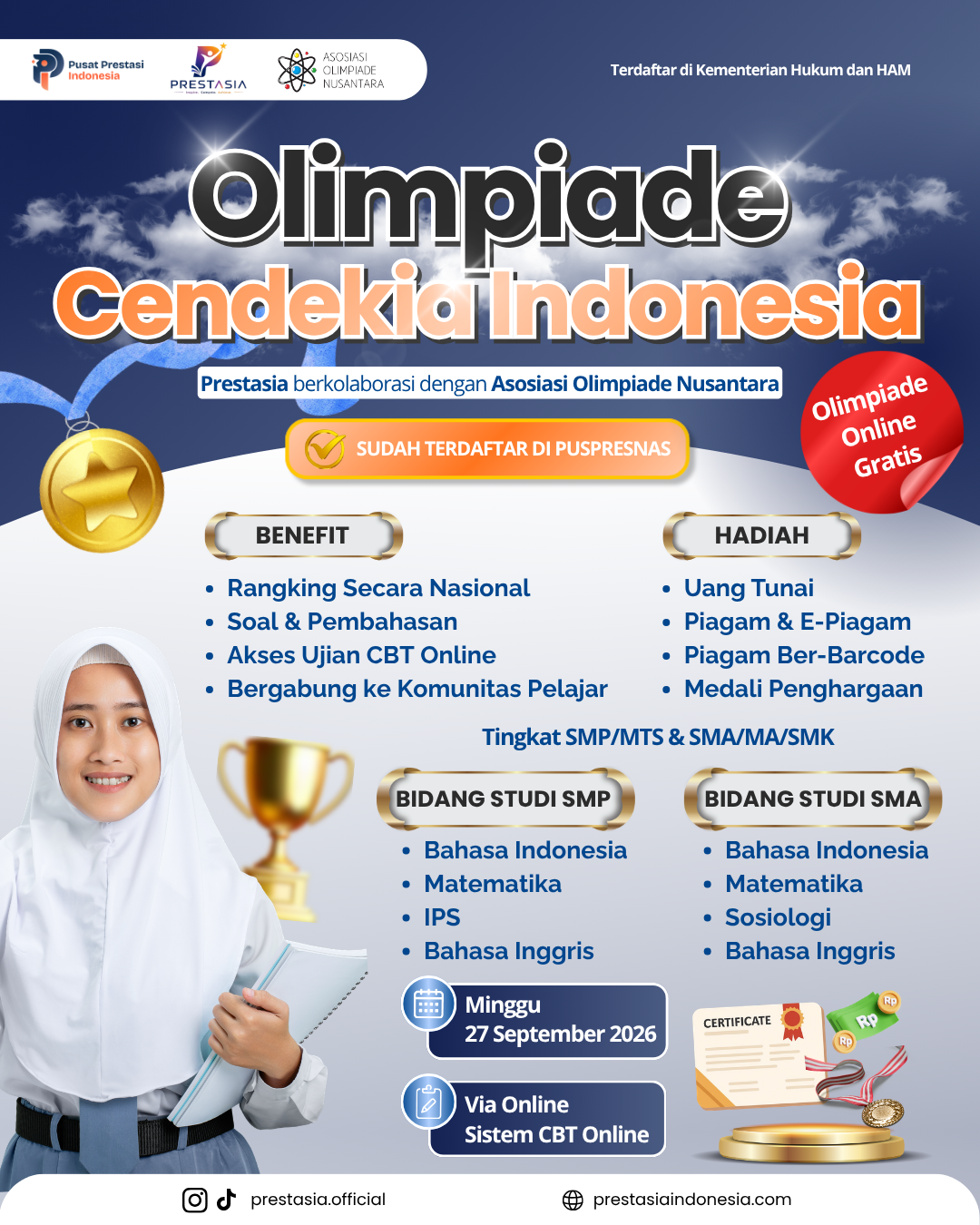 OLIMPIADE CENDEKIA INDONESIA - 27 SEPTEMBER 2026 PS X AON logo