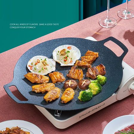 Wajan Alat Pemanggang Alat Panggangan BBQ Grill Pan Korean Panggangan Bulat kompor Wajan