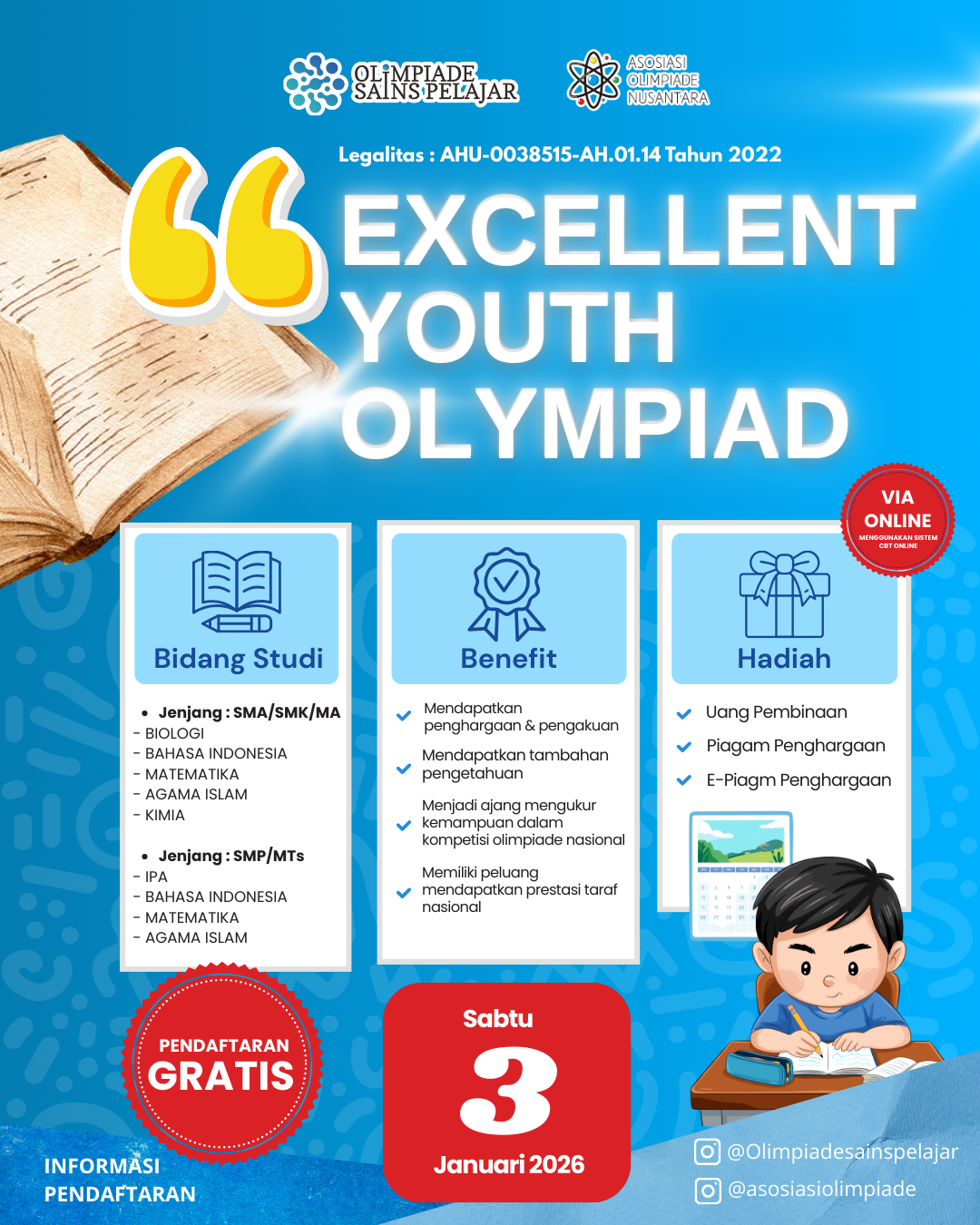 EXCELLENT YOUTH OLYMPIAD -  3 JANUARI 2026 OSPXAON logo