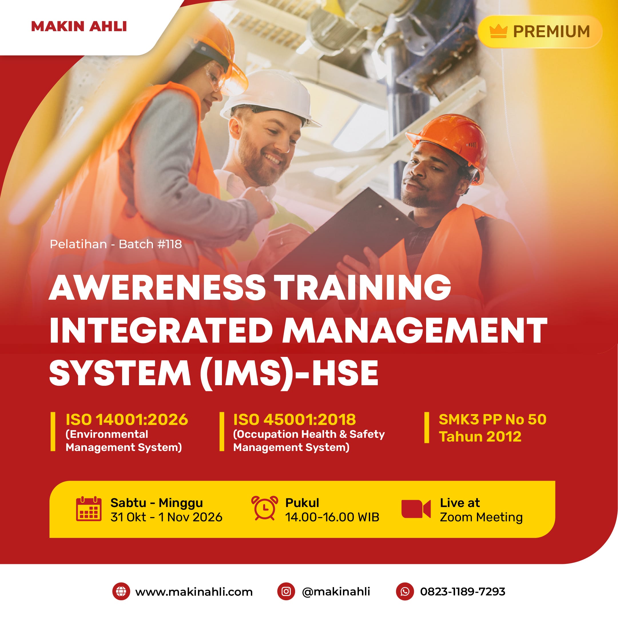 PELATIHAN AWARENESS TRAINING INTEGRATED MANAGEMENT SYSTEM (IMS)-HSE BATCH 118 [UPGRADE PREMIUM] logo
