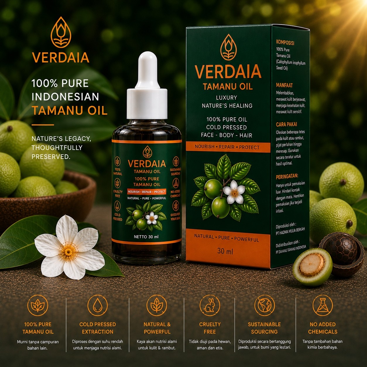Verdaia Tamanu Oil | 30ml | Complete Bundle 2 Bottles