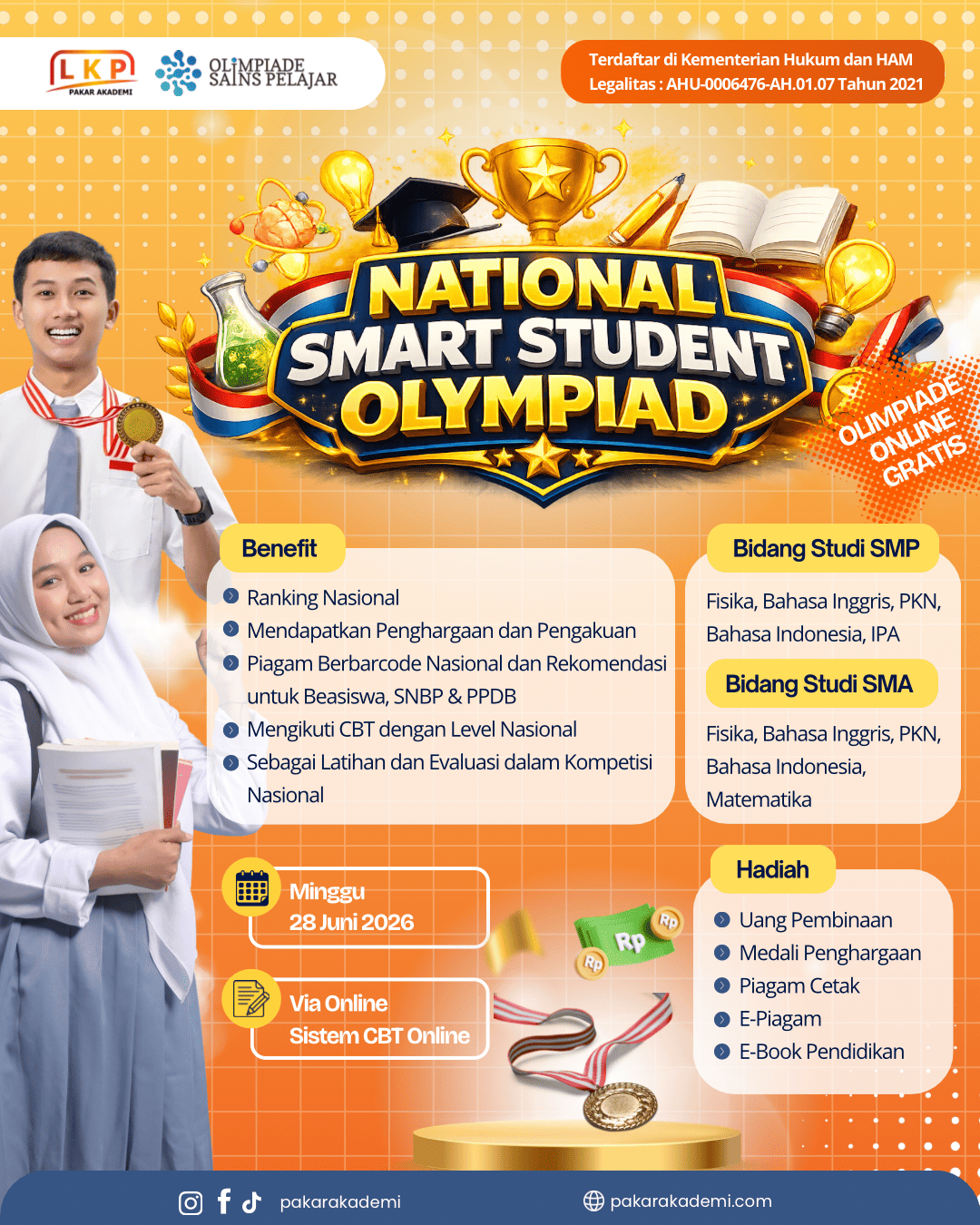 NATIONAL SMART STUDENT OLYMPIAD  - PAKAR AKADEMI X OSP 28 JUNI 2026 logo