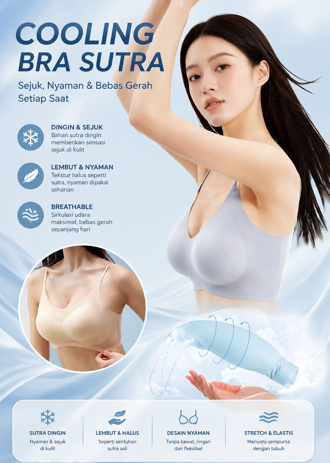 ZEA0177-Breathable Seamless BRA Ice Silk