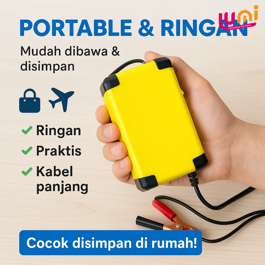 SMART BATTERY CHARGER / CHARGER AKI MOBIL MOTOR PORTABLE VOLTUNER 12V 2A ALAT CAS AKI ACCU KENDARAAN