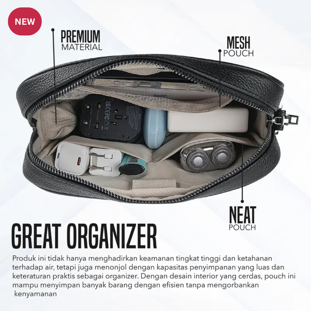 MOZRA ( Tas Tangan Clutch Fingerprint Series Master Genuine Leather Premium Quality ) GG5