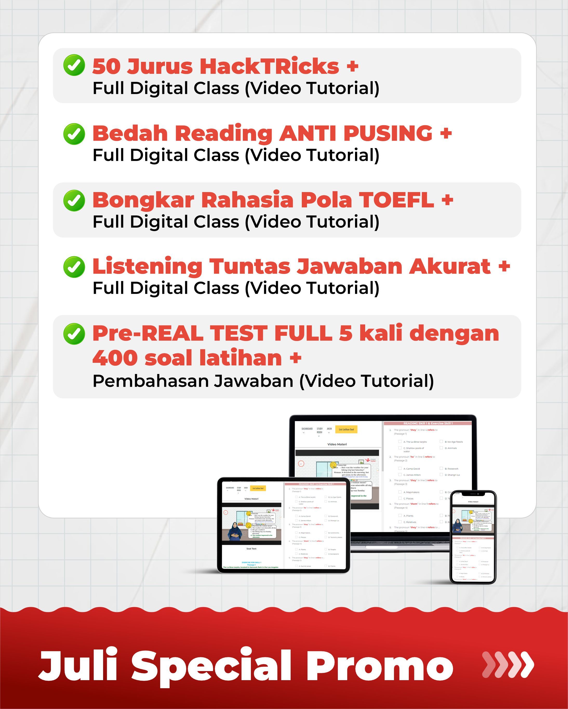 TOEFL - MOUNTHLY PROMO