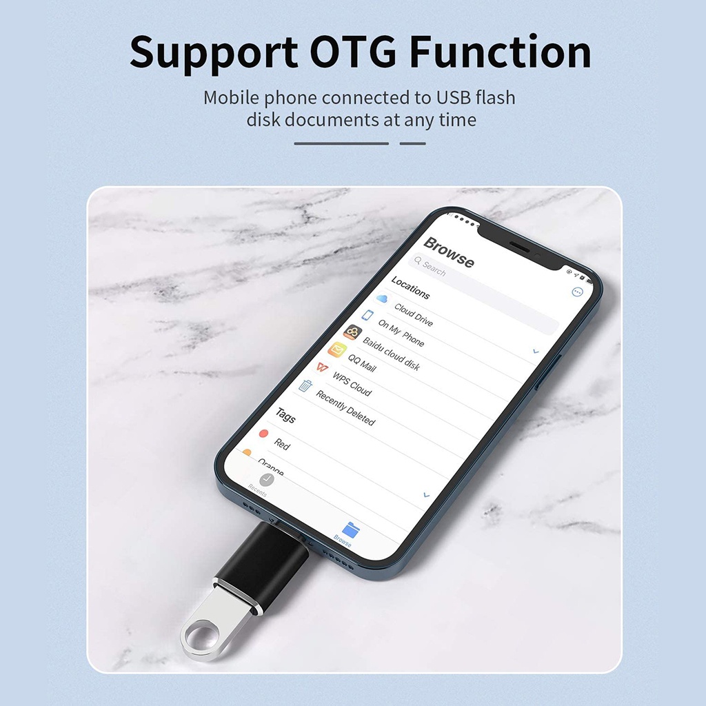 Mini OTG USB TO L Adapter Converter USB 3.0 Plug Play Flashdisk Data ✨ logo