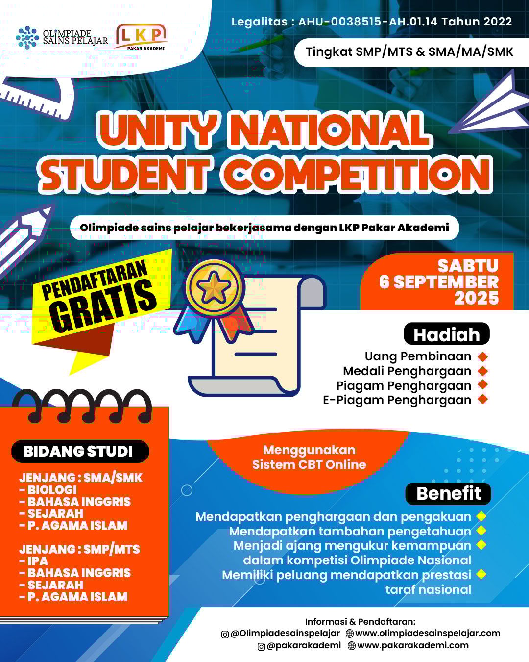 UNITY NATIONAL STUDENT COMPETITION -  6 SEPTEMBER 2025 OSPxLKP logo