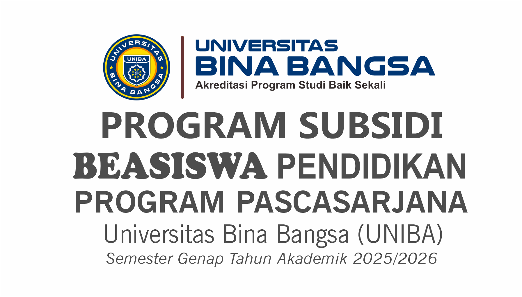 Program Subsidi Beasiswa Pendidikan Program Pascasarjana Universitas Bina Bangsa store