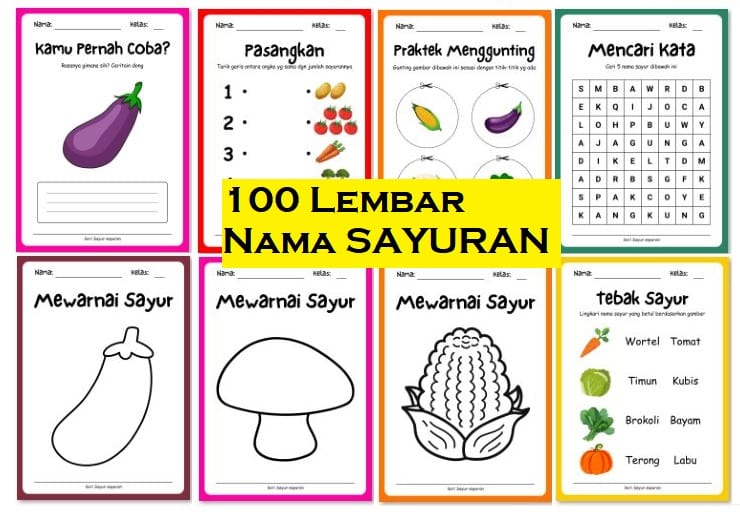 Worksheet Lembar Kerja Anak Usia 2-5 Tahun PAUD/TK/SD