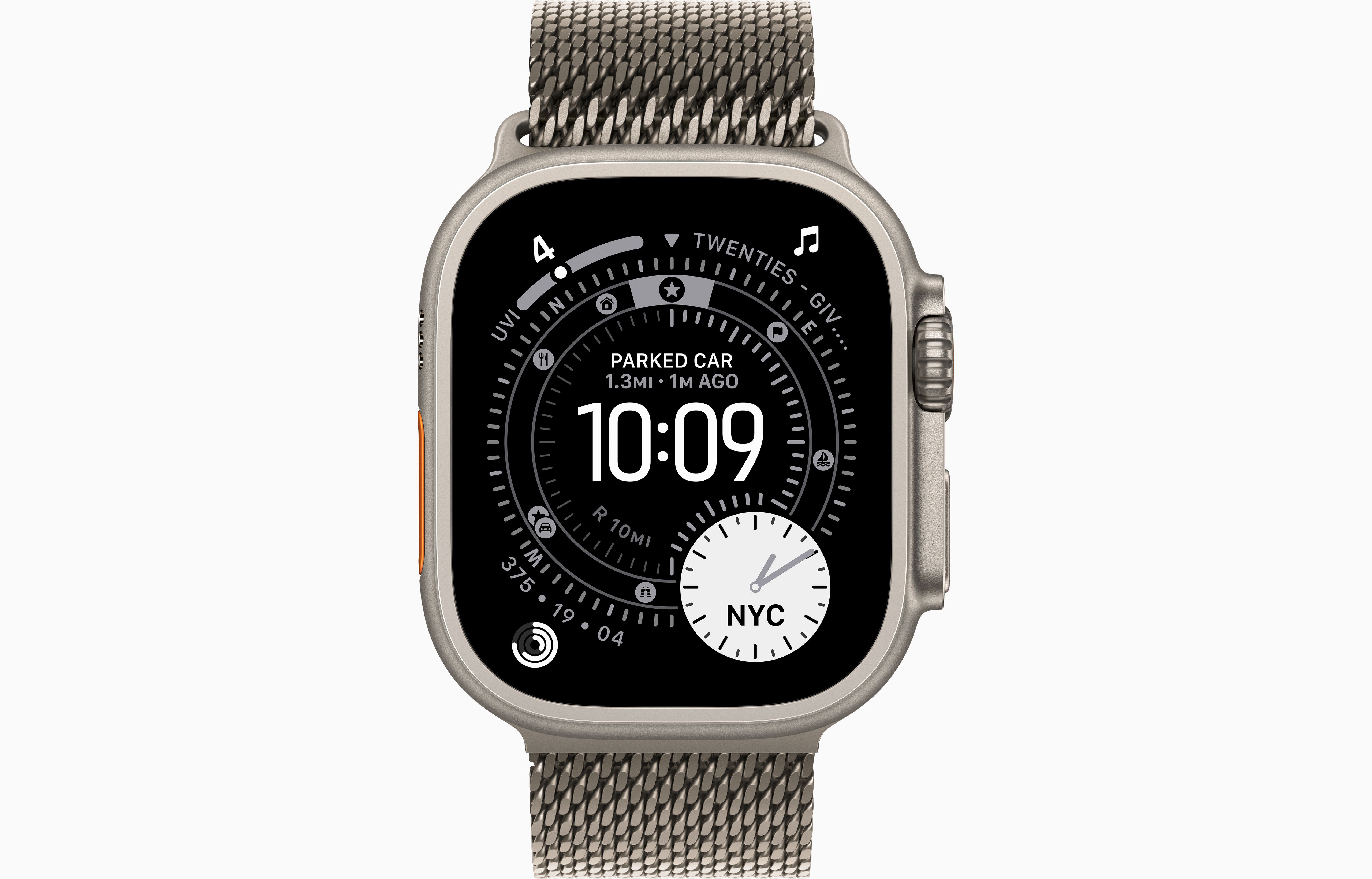 Apple Watch Ultra 3 Natural Titanium - Milanese Loop - Titanium Natural