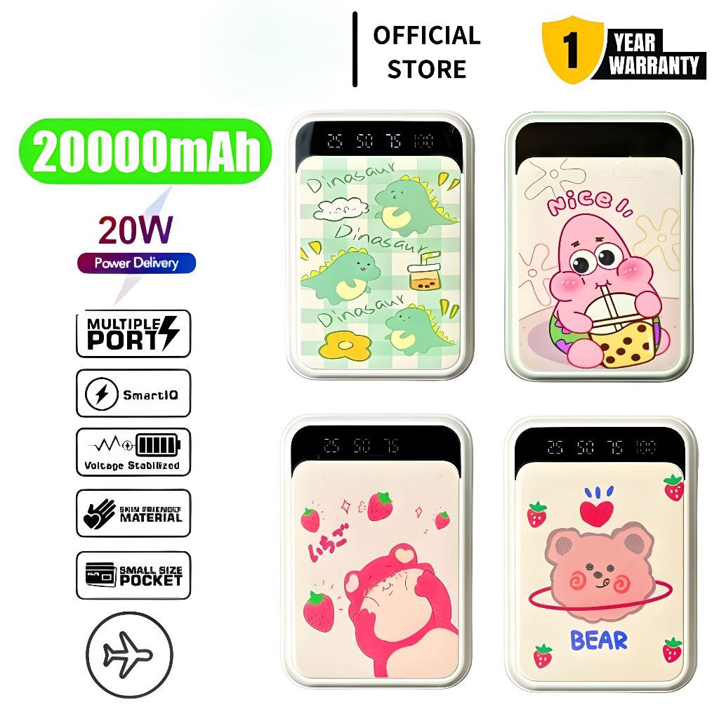 Character PowerBank 20000mAh Mini Fast Charging ✨ logo