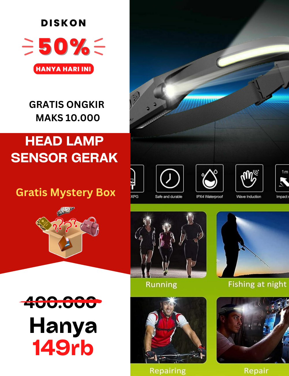 Rid Produk Head Lamp Sensor Gerak logo