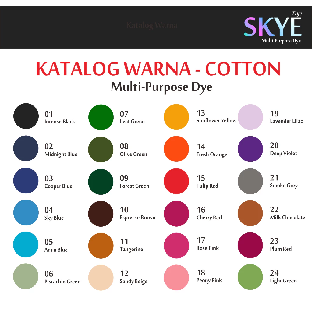 SKYE DYE - Pewarna Pakaian - Celup Baju dan Kain Textile - AM