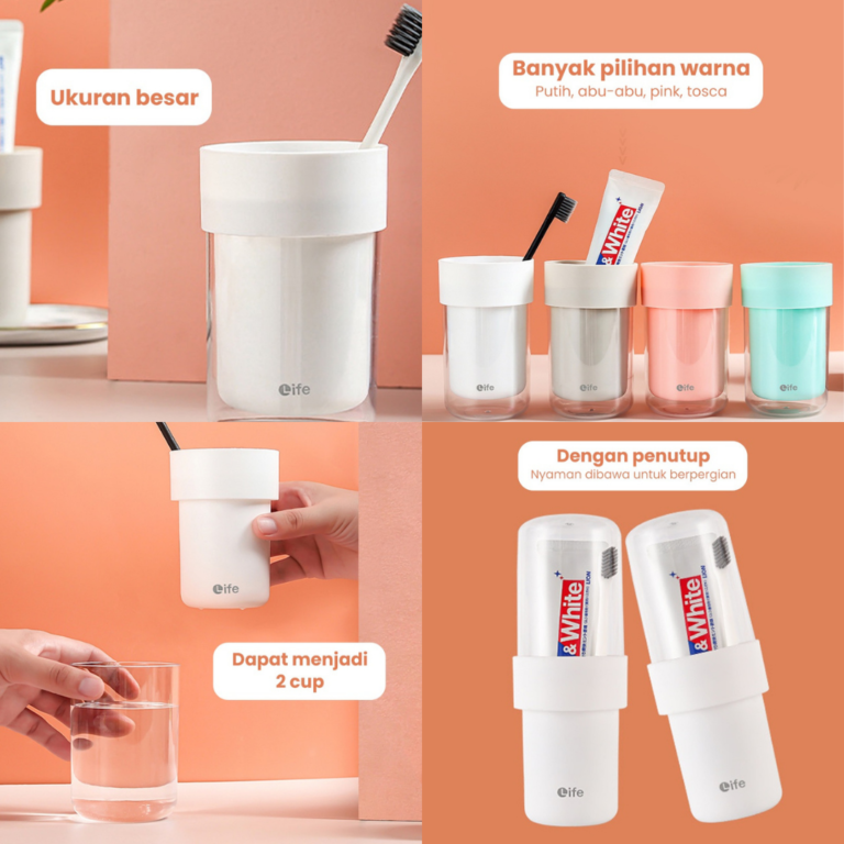 PORTABLE TOOTHBRUSH CUP BELI 1 DAPAT 2 ⚡ logo