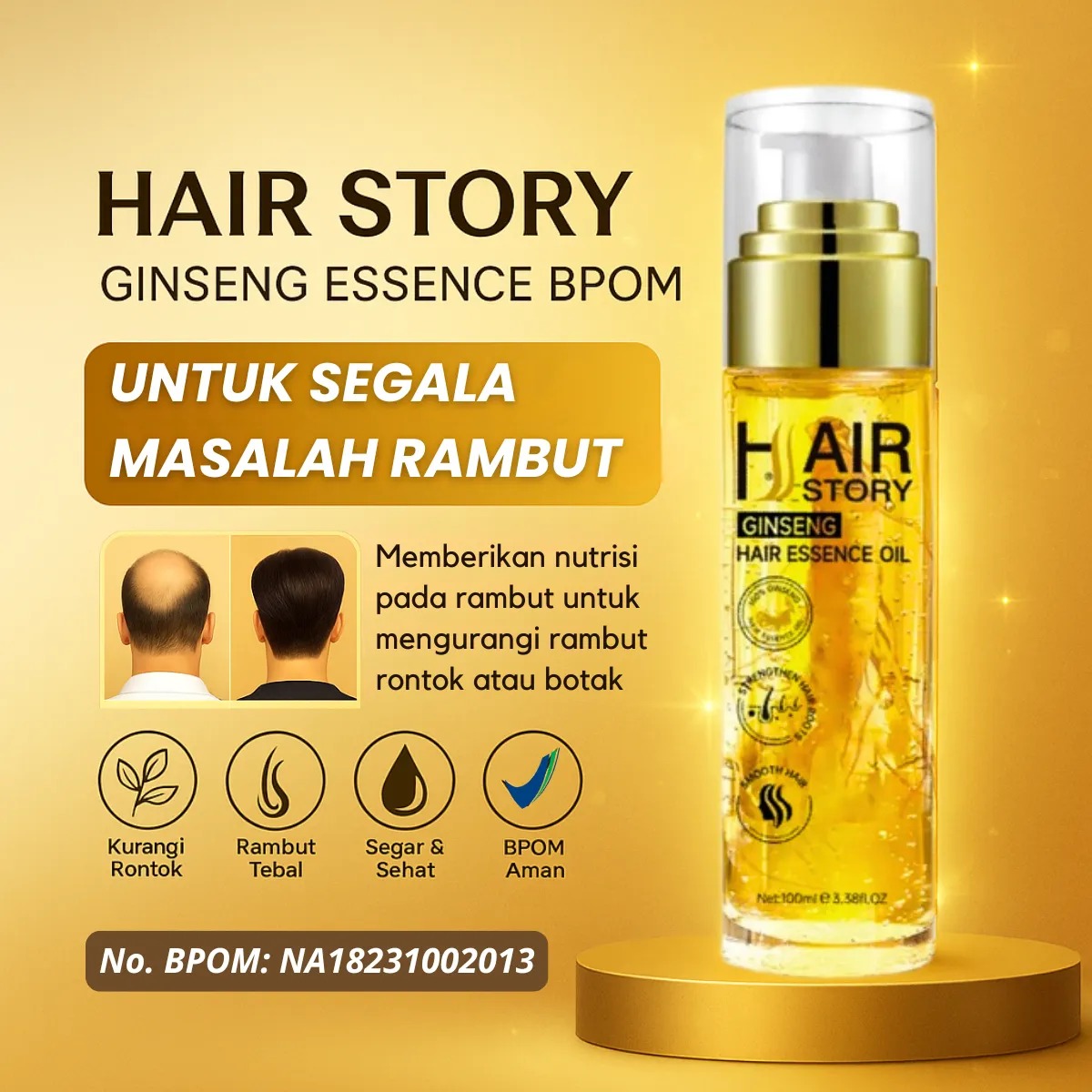 Hair Story Ginseng Essence Oil BPOM HR77-71 Ev logo