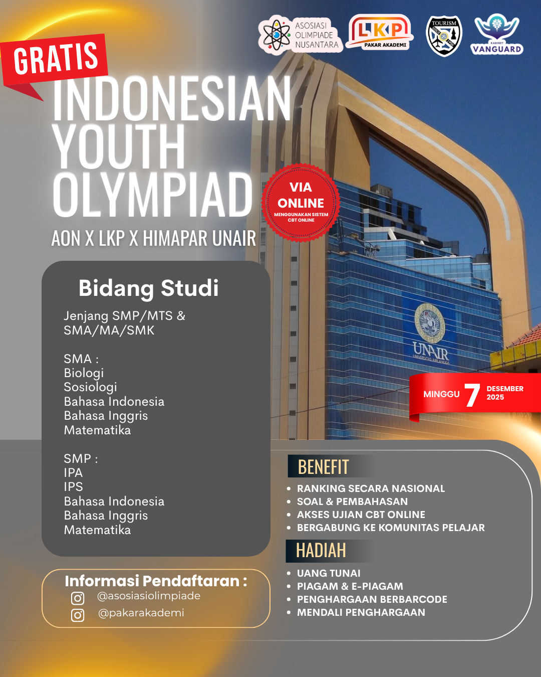 INDONESIAN YOUTH OLYMPIAD - AON X LKP X HIMAPAR UNAIR 7 DESEMBER 2025 logo
