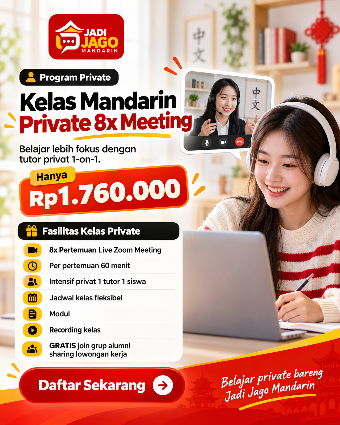 (Jadi Jago Mandarin) Mandarin Private 8x Meeting logo