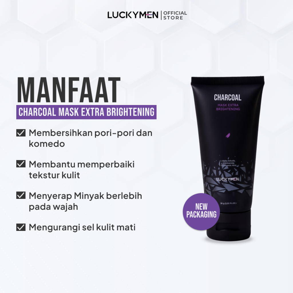 Luckymen Charcoal Mask Extra Brightening New Package - 1R