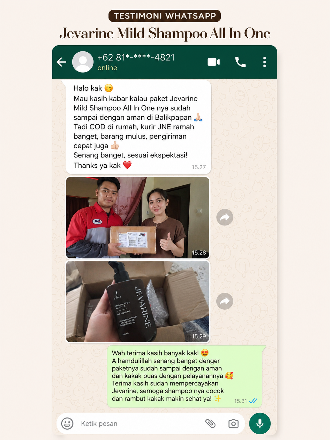 Testimoni Jevarine Shampoo