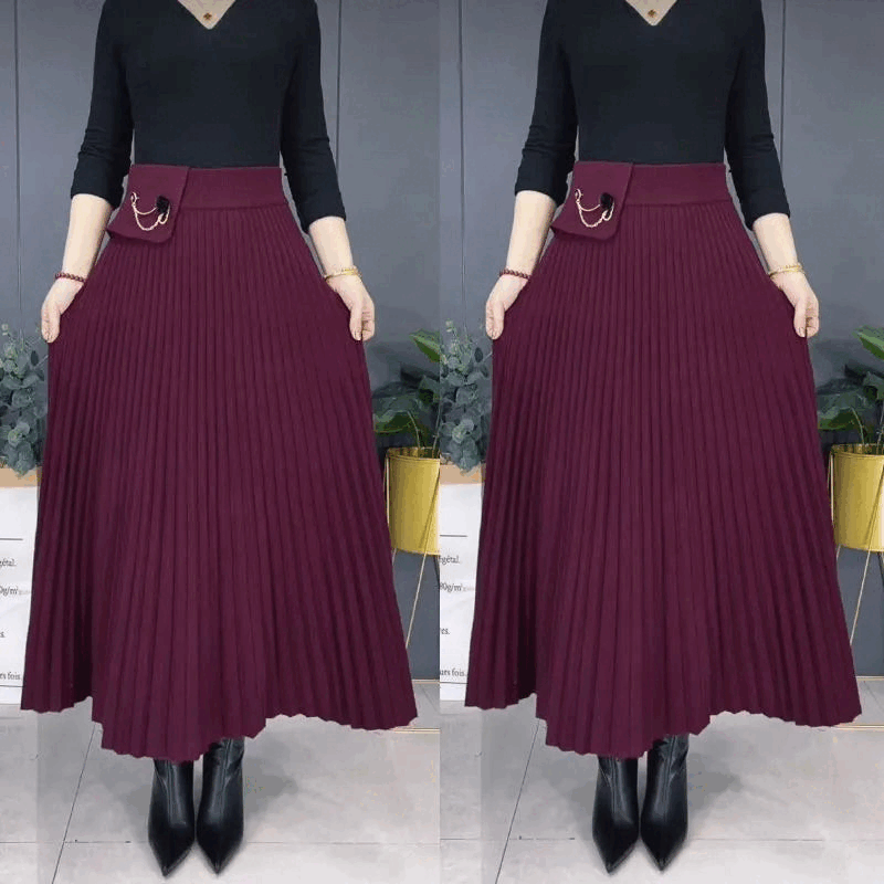Pleated A-Line Skirt