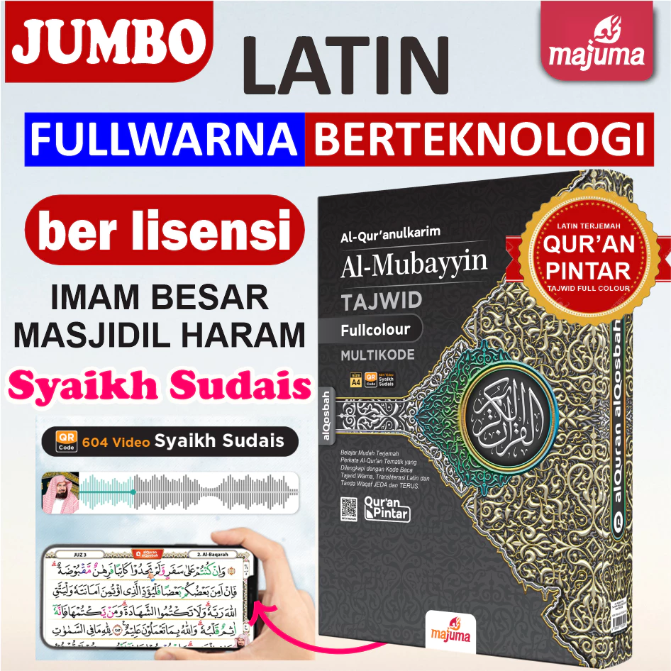 Al mubayyin Alquran Pintar berwarna Untuk Pemula Dan Menengah A5 Latin Dan Terjemahan Tajwid - AM logo