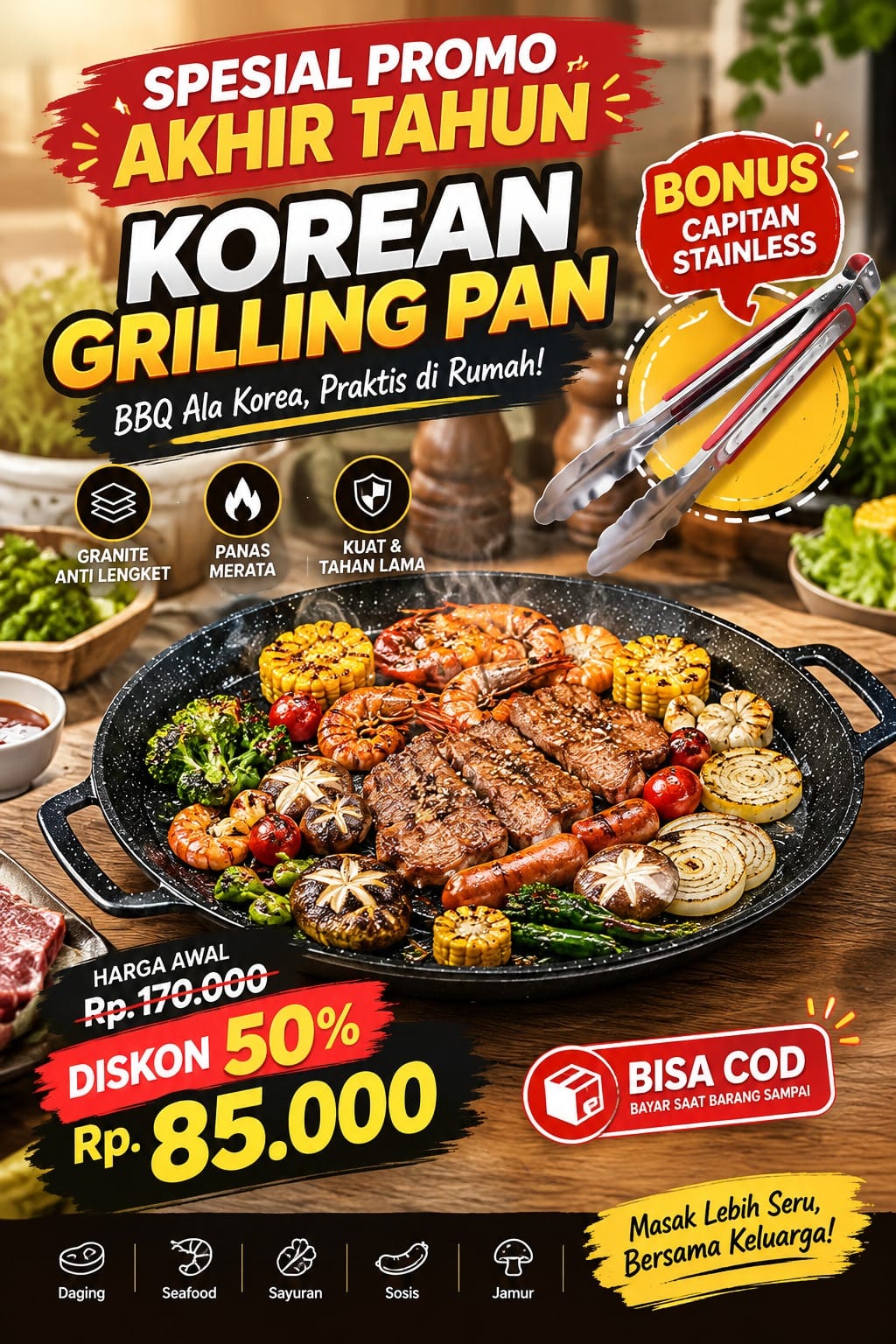Grilling pan Anti Lengket Bonus Capitan Stainless Dan Potongan Ongkir | YT- KIM김 logo