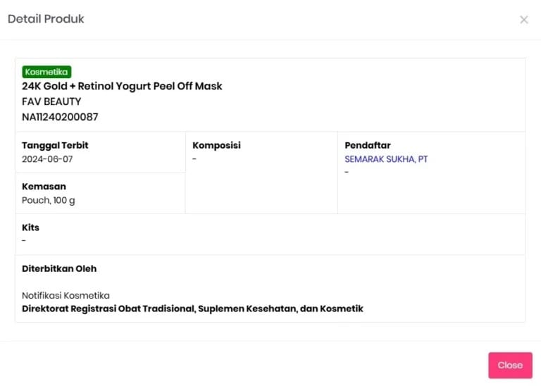 YouGlow 24K Gold + Retinol Mask BPOM US BL77