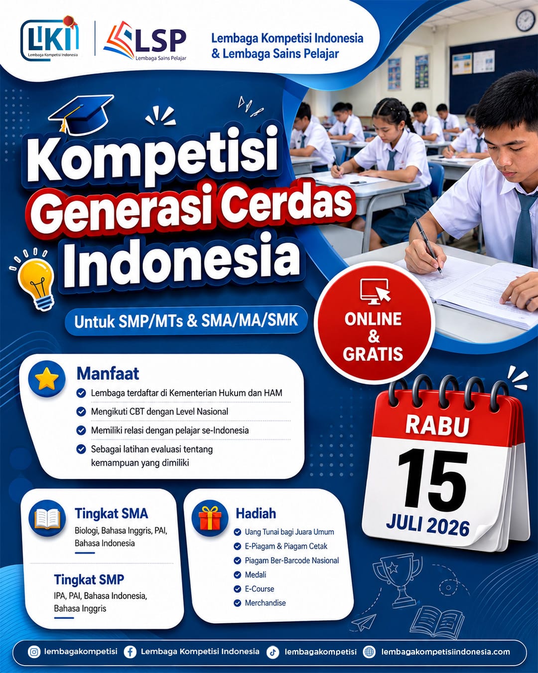 KOMPETISI GENERASI CERDAS INDONESIA - LKI X LSP 2026 logo
