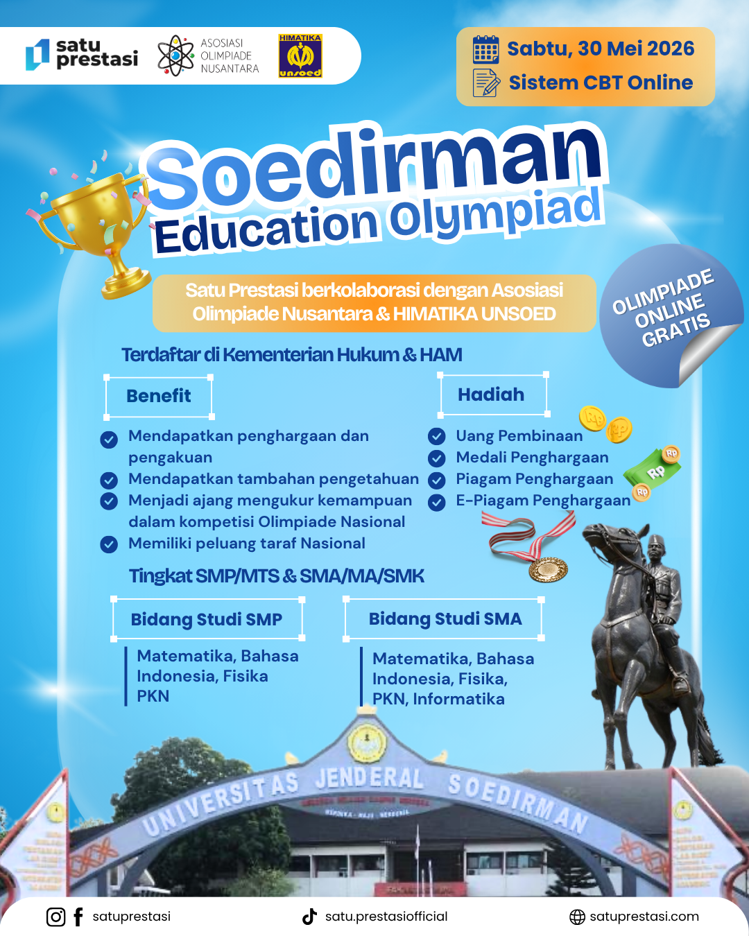 SOEDIRMAN EDUCATION OLYMPIAD - SABTU, 30 MEI 2026 - SP X AON X HIMATIKA UNSOED logo