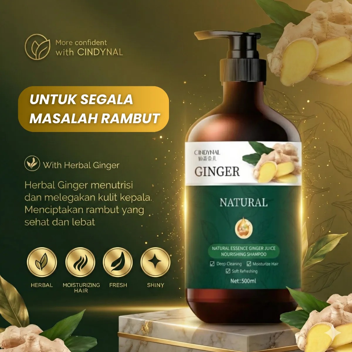 Cindynal Ginger HairCare Shampoo BPOM BL62-79