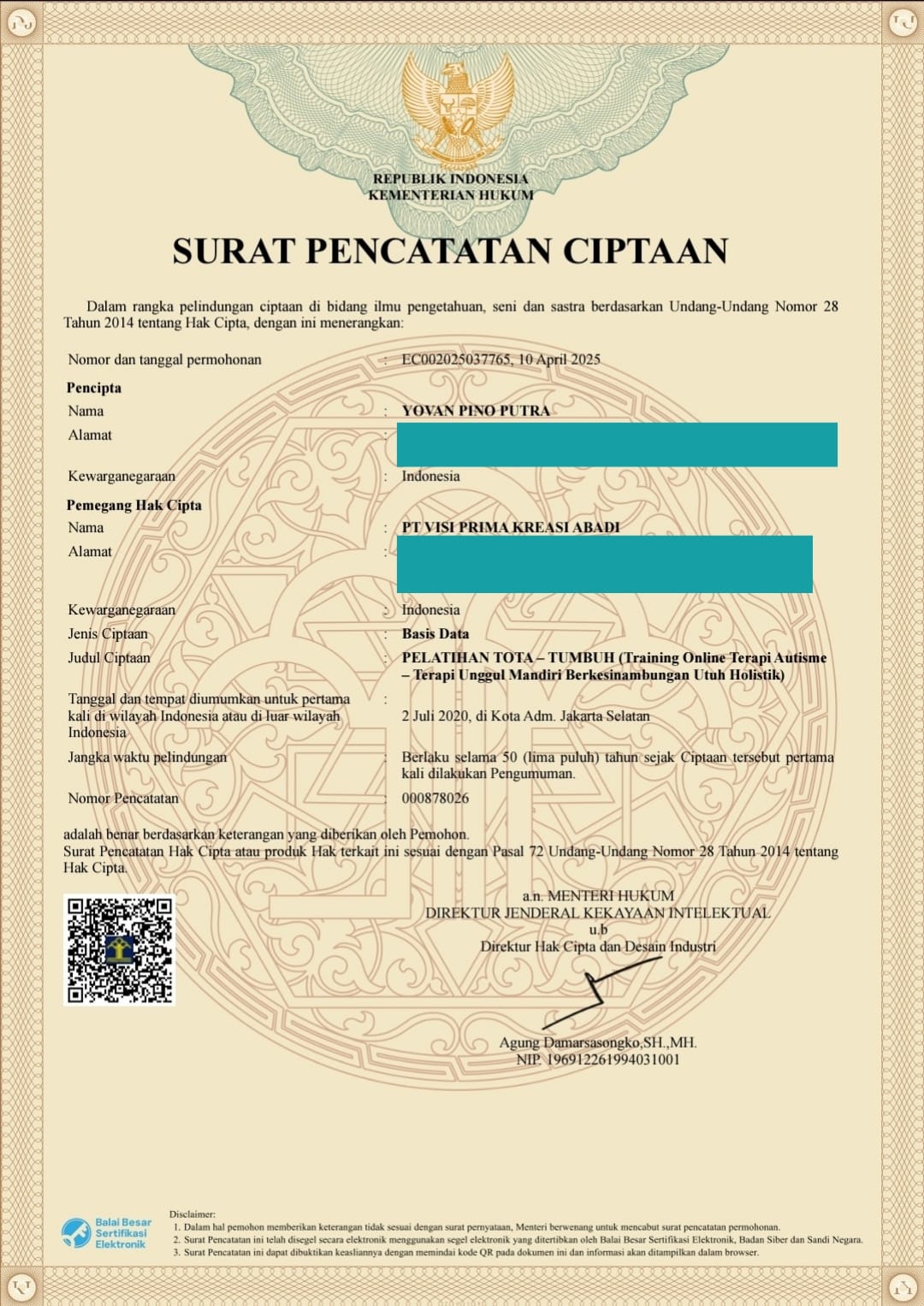 TRAINING ONLINE TERAPI AUTISME (TOTA) store