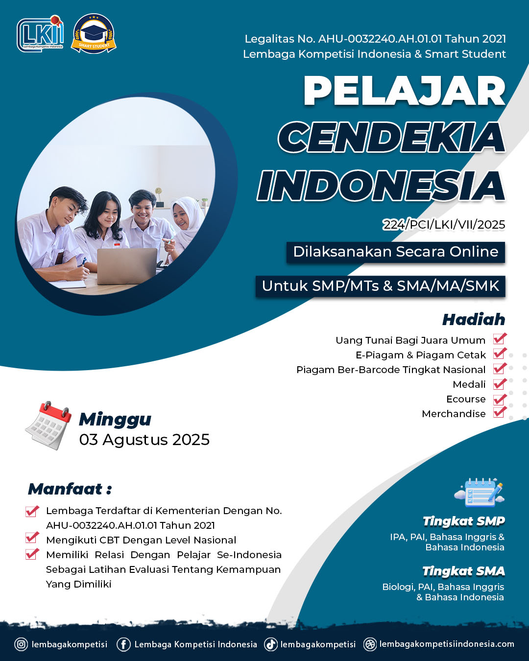 PELAJAR CENDEKIA INDONESIA - LKI X SS 2025 logo