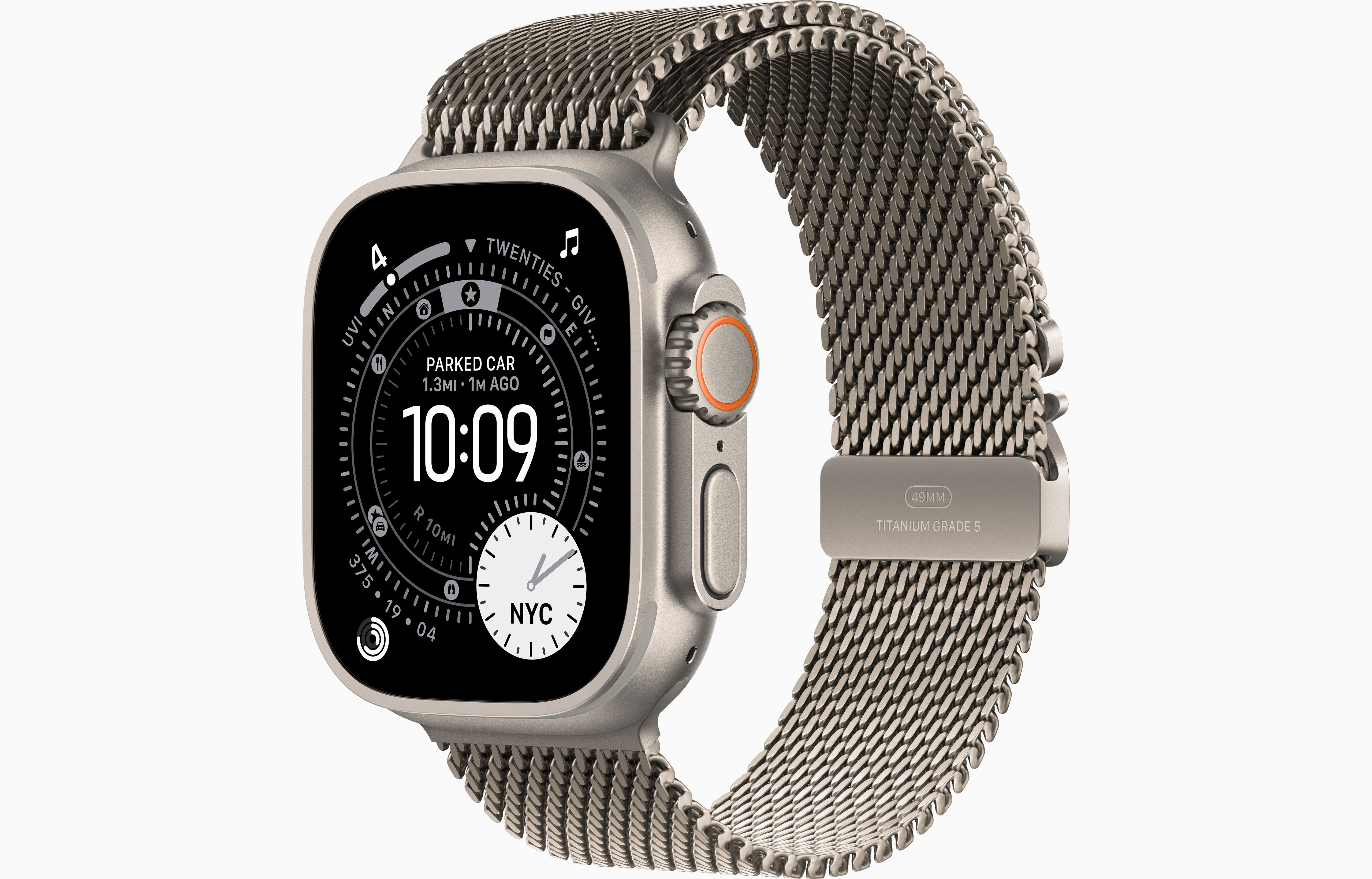 Apple Watch Ultra 3 Natural Titanium - Milanese Loop - Titanium Natural logo