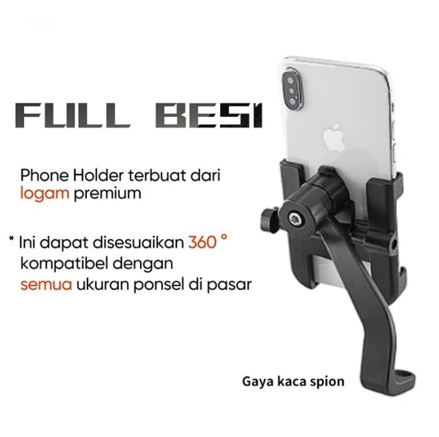 LogOn holder HP spion motor gratis semprotan air untuk cuci motor