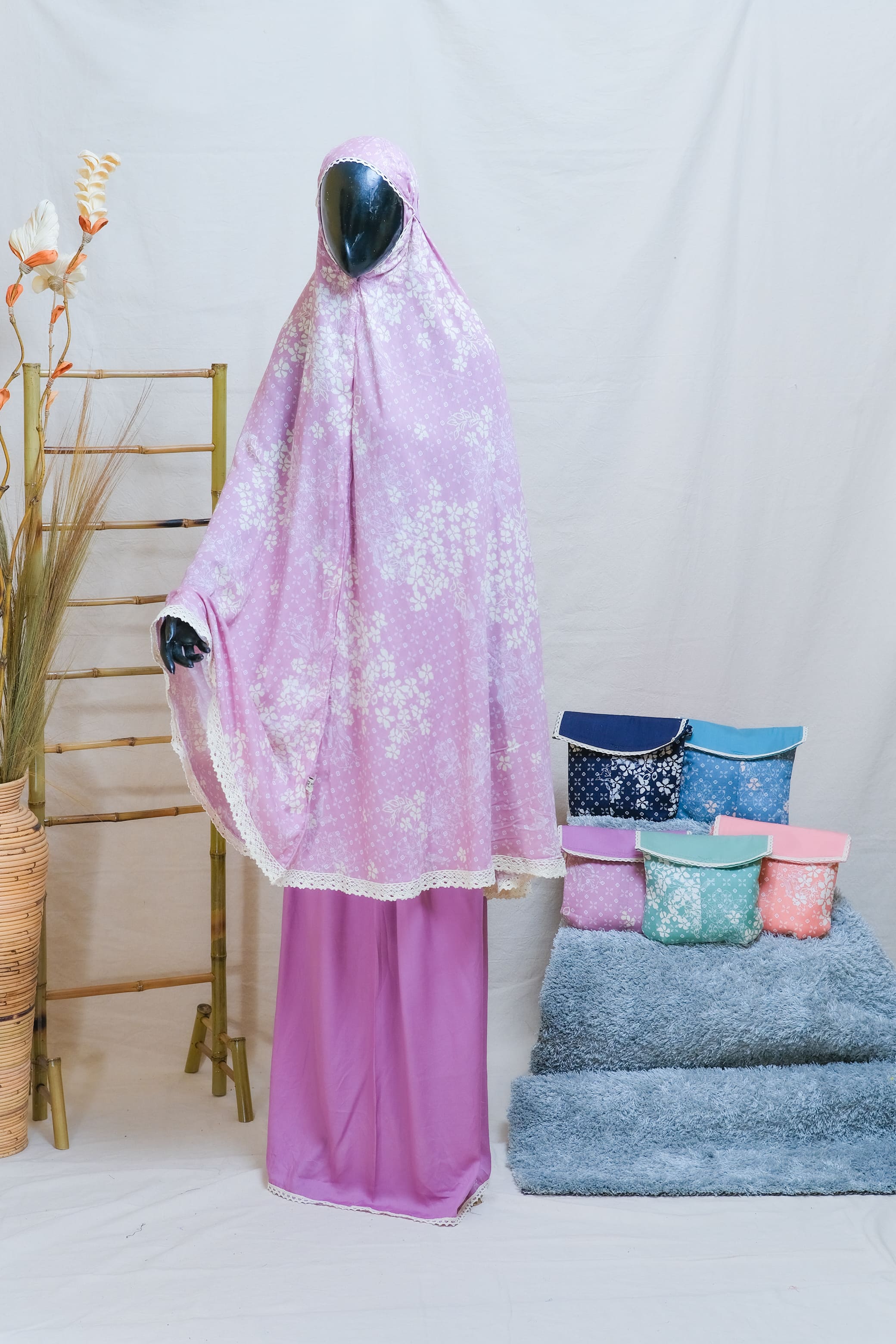 Mukena Dewasa Katun Rayon Premium Motif Aruna