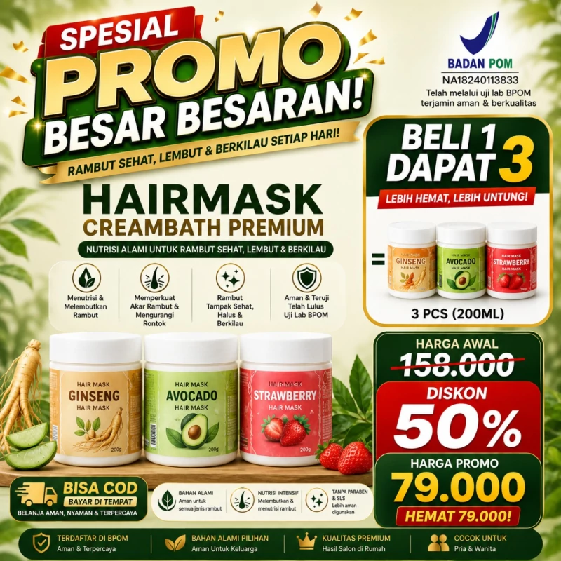 Hairmask Creambath Berkualitas Beli 1 Dapat 3 Bisa Cod Dan Potongan Ongkir | YT- SY logo