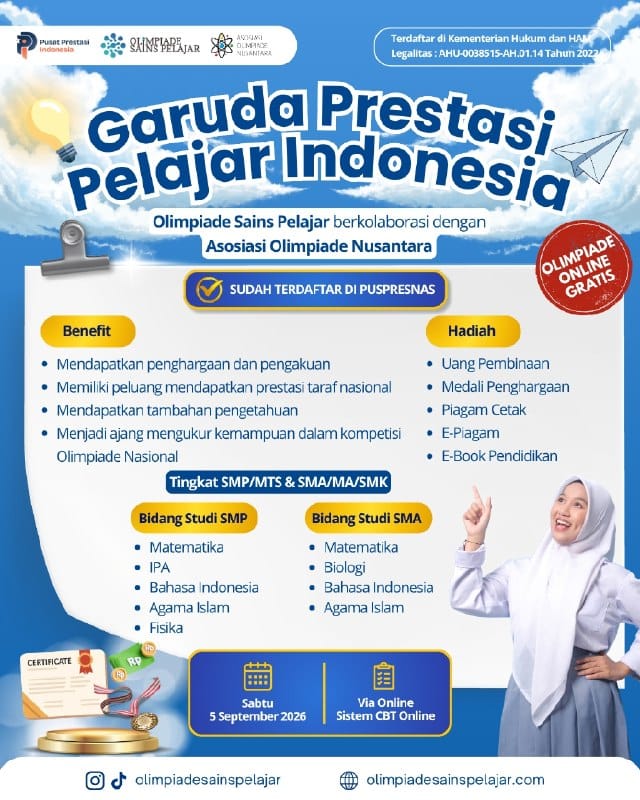 GARUDA PRESTASI PELAJAR INDONESIA - 5 SEPTEMBER 2026 OSP X AON logo