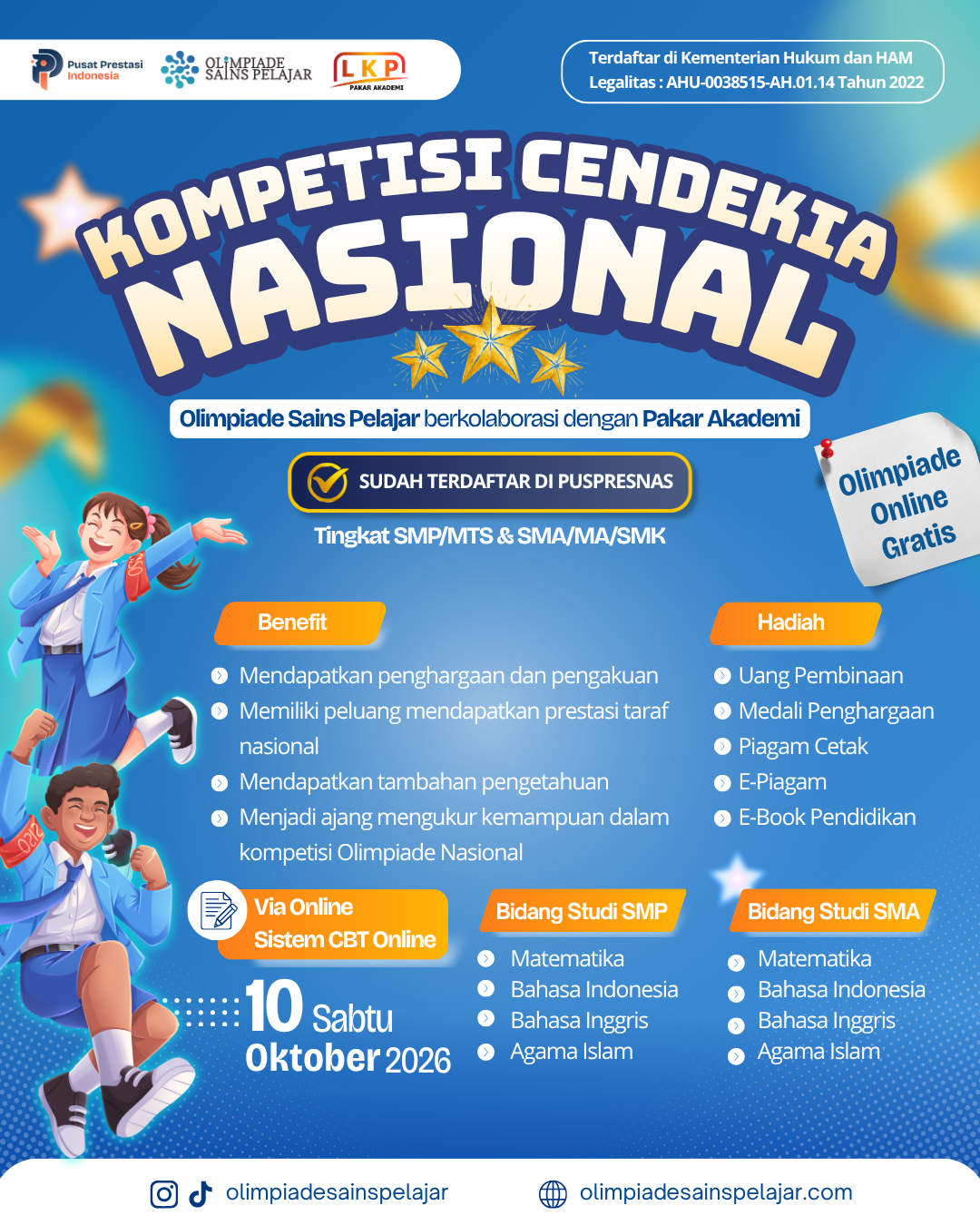 KOMPETISI CENDEKIA NASIONAL - 10 OKTOBER 2026 OSP X LKP logo