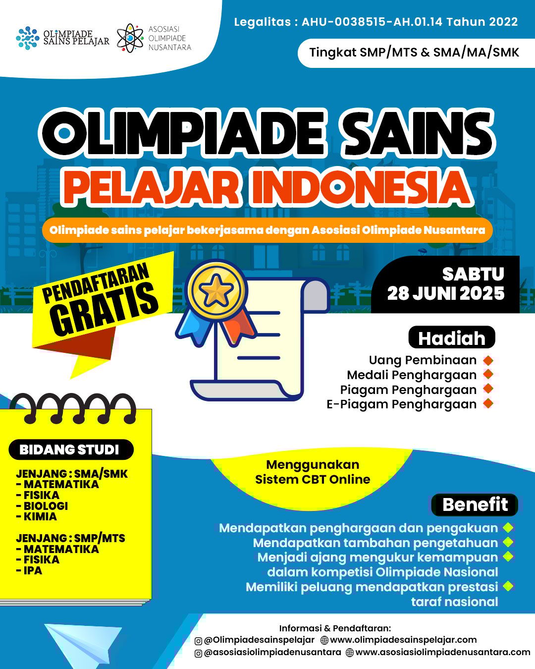 OLIMPIADE SAINS PELAJAR NASIONAL -  28 JUNI 2025 OSPxAON logo