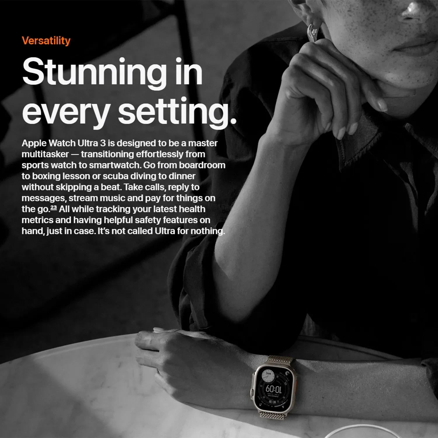 Apple Watch Ultra 3 Black Titanium - Milanese Loop - Titanium Black