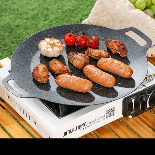 Wajan Alat Pemanggang Alat Panggangan BBQ Grill Pan Korean Panggangan Bulat kompor Wajan