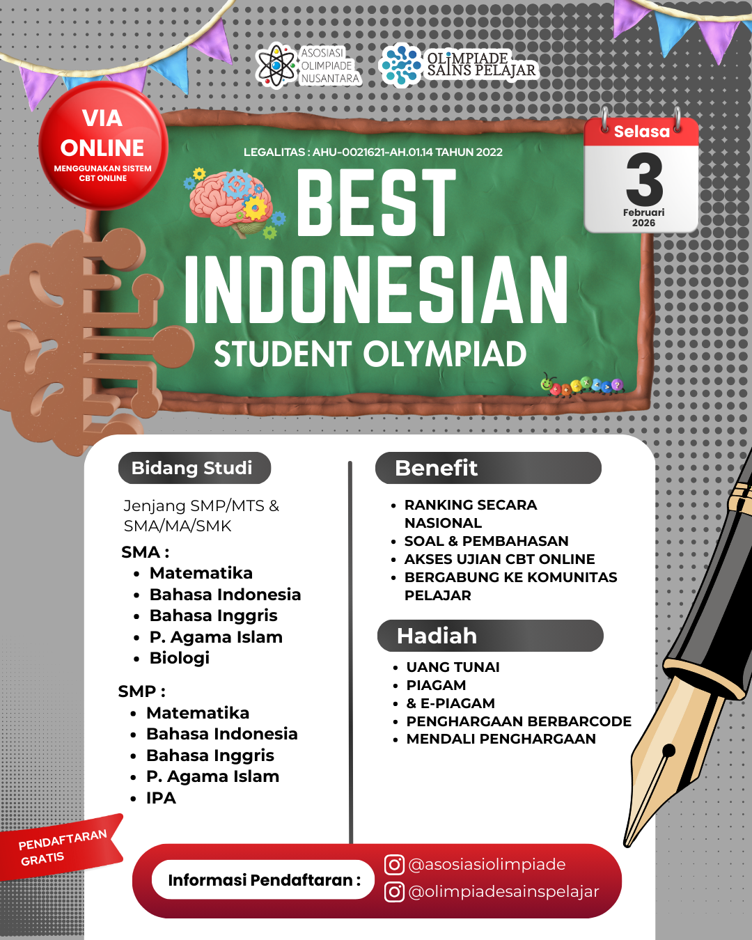 BEST INDONESIAN STUDENT OLYMPIAD - AON X OSP (3 FEBRUARI 2026) logo